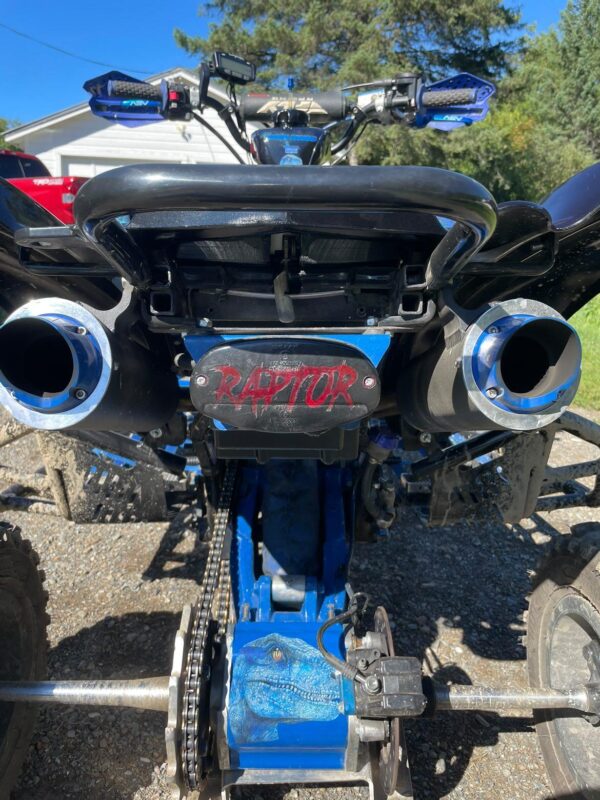 Back View Of Yamaha Raptor 660 Dual Exhaust System